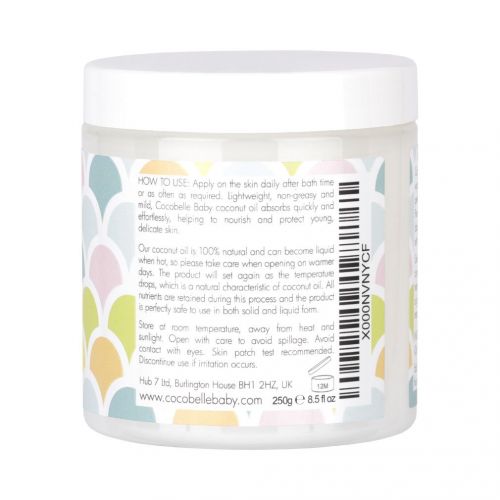  Cocobelle Baby Pure & Gentle Premium 100% Organic Virgin Coconut Oil for Babies  Perfect for Dry Skin, Eczema, Scalp/Cradle Cap, Bottom Balm, Nappy Rash Balm, Sores, Flaky Skin &