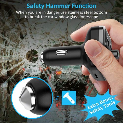  [아마존 핫딜]  [아마존핫딜]FM Transmitter Auto Bluetooth, Cocoda Fm Transmitter mit 7 Farben LED, Bluetooth Transmitter Freisprecheinrichtung, Ladegerat Auto GPS QC3.0, Bluetooth 5.0, Unterstuetzt USB-Stick,