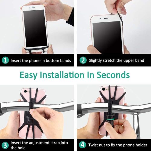  [아마존 핫딜] [아마존핫딜]Cocoda Handyhalterung Fahrrad,360°Verstellbare Universelle Handyhalterung Motorrad aus Silikon, Drehbarer Fahrradhalter Motorradstander fuer iPhone 11 Pro Max/X/XS/XR/ 8/7, Samsung