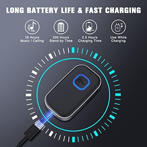  [아마존베스트]-Service-Informationen Cocoda Bluetooth Car Adapter, Wireless Aux Bluetooth 5.0 Adapter with Hands-Free Calls, Bluetooth Receiver for Car, Headphones and Home Stereo Systems (16 Hours Battery Life, Dual