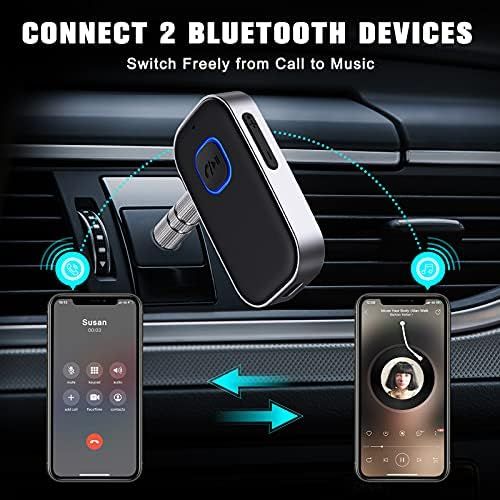 [아마존베스트]-Service-Informationen Cocoda Bluetooth Car Adapter, Wireless Aux Bluetooth 5.0 Adapter with Hands-Free Calls, Bluetooth Receiver for Car, Headphones and Home Stereo Systems (16 Hours Battery Life, Dual