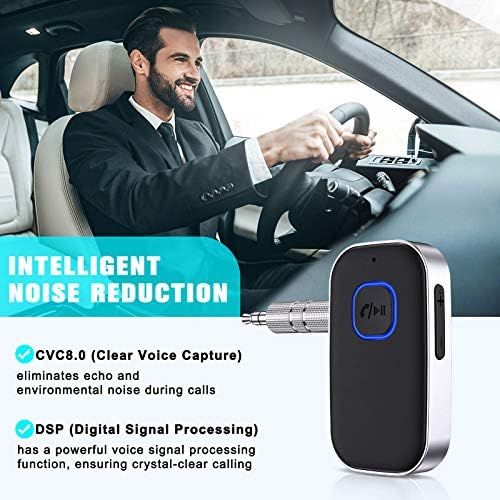  [아마존베스트]-Service-Informationen Cocoda Bluetooth Car Adapter, Wireless Aux Bluetooth 5.0 Adapter with Hands-Free Calls, Bluetooth Receiver for Car, Headphones and Home Stereo Systems (16 Hours Battery Life, Dual