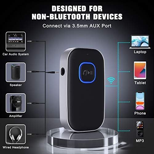  [아마존베스트]-Service-Informationen Cocoda Bluetooth Car Adapter, Wireless Aux Bluetooth 5.0 Adapter with Hands-Free Calls, Bluetooth Receiver for Car, Headphones and Home Stereo Systems (16 Hours Battery Life, Dual