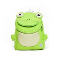 Cocomilo 12 Cute 3D Toddler Kids Frog Backpack for Boys Girls Leash Name Label (Green)