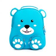 Cocomilo 12 Cartoon 3D Cat Toddler Backpack for Kids Waterproof Preschool Baby Bag for Boys and Girls with Ant-lost Leash (Blue Bear)