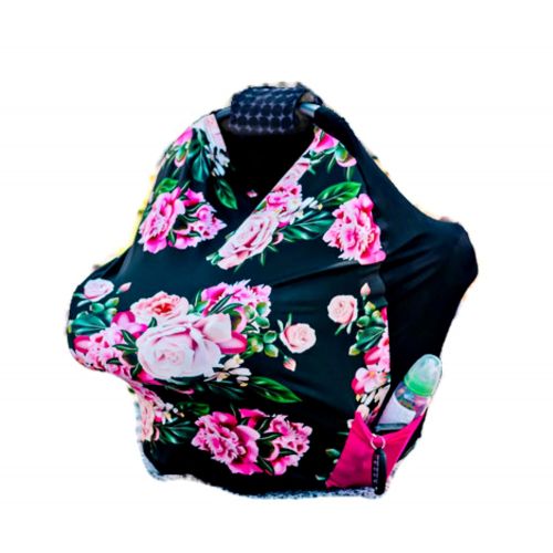  Coddle Luv Premium Soft Stretchy Infant Carrier Cover All-in-One Reversible Infant Car Seat Cover (Floral)