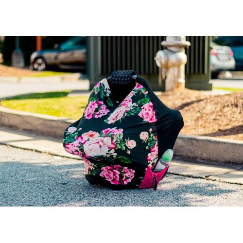  Coddle Luv Premium Soft Stretchy Infant Carrier Cover All-in-One Reversible Infant Car Seat Cover (Floral)