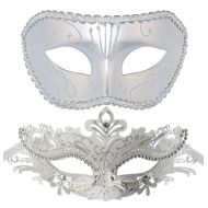 Coddsmz Couple Masquerade Metal Masks Venetian Halloween Costume Mask Mardi Gras Mask