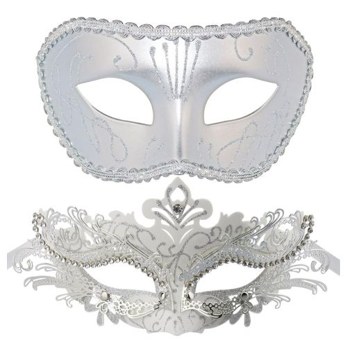  Coddsmz Couple Masquerade Metal Masks Venetian Halloween Costume Mask Mardi Gras Mask