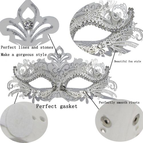  Coddsmz Couple Masquerade Metal Masks Venetian Halloween Costume Mask Mardi Gras Mask