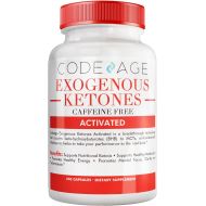 Code Age Codeage Exogenous Ketones Capsules - 240 Count - Keto Diet Supplement with BHB Salts as Exogenous Ketones, Electrolytes and Caffeine