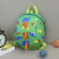 Codiak-School Toddler Backpack Dinosaur Mini Backpack Zipper Toy Snack Daypack Shoulder Bag for Kids Baby Girls Boys (Green)