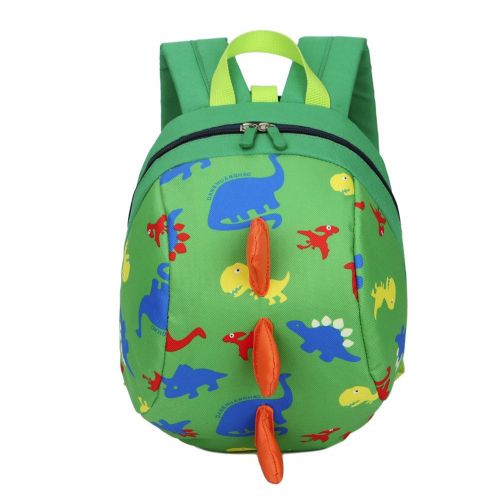  Codiak-School Toddler Backpack Dinosaur Mini Backpack Zipper Toy Snack Daypack Shoulder Bag for Kids Baby Girls Boys (Green)