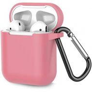 [아마존베스트]Airpods Case, Coffea AirPods Accessories Shockproof Case Cover Portable & Protective Silicone Skin Cover Case for Airpods 2 & 1 (Front LED Not Visible) - Dusty Rose