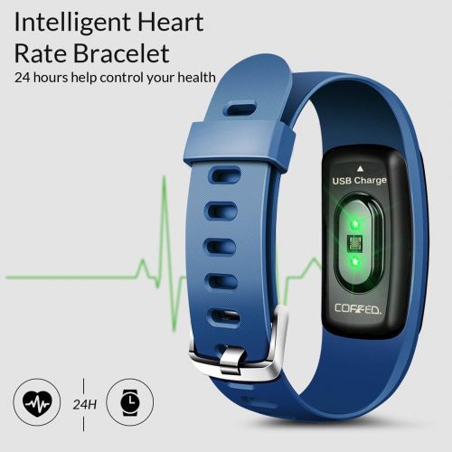  Coffea Fitness Tracker, H7 Touch Screen Activity Tracker Heart Rate Monitor, Waterproof Pedometer Smart Fitness Watch Sleep Tracker Calorie Counter Kids Women Men