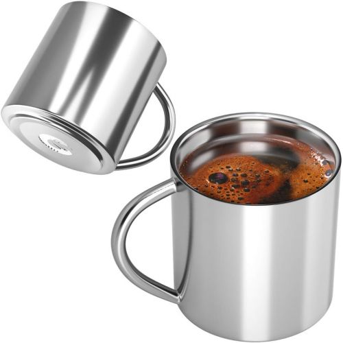  Coffee Gator-Espresso-Moka-Kanne  Induktionsfreundlicher, schneller Kochfeld-Kaffeekocher  2 Edelstahlbecher inkl.  350 ml / 6 Tassen Bruehkapazitat