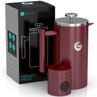 FRENCH PRESS/KAFFEEBEREITER/TEEBEREITER 1 Liter von Coffee Gator - Doppelwandige Franzoesische Kaffeepresse um Kaffee laenger warm zu behalten - Kaffeekanne in Orange - Mini Kaffeedo