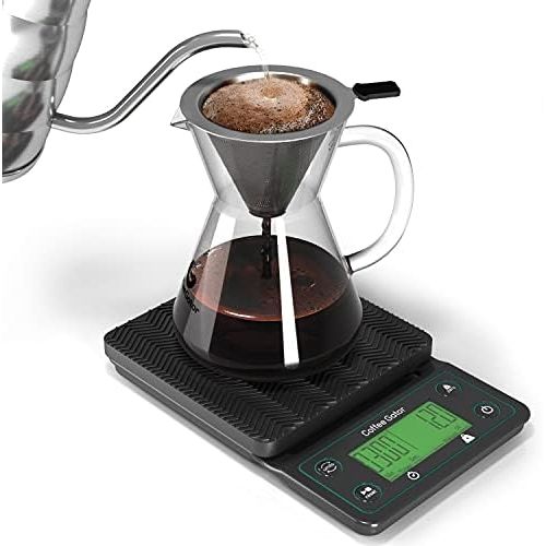  Coffee Gator Digitale Kaffeewaage mit Timer  Grosses, helles LCD-Display  Multifunktionswaage fuer die Zubereitung von Kaffee, Speisen, Getranken und dem allgemeinen Gebrauch in de