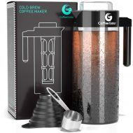 Coffee Gator Cold Brew Kit - Brewer with Scoop and Loading Funnel - 47oz (47 floz, Black)