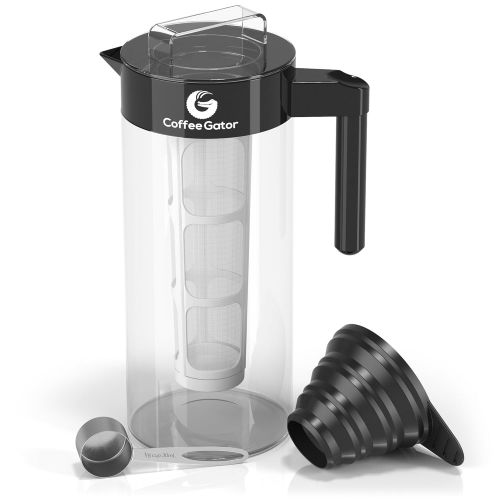  Coffee Gator Cold Brew Kit - Brewer with Scoop and Loading Funnel - 47oz (47 floz, Black)