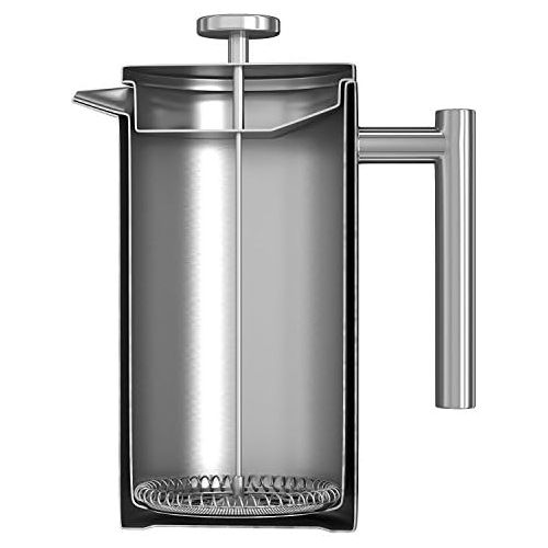  Coffee Gator French Press Kaffeemaschine  Heisser-fuer-langer Thermobrueher mit weniger Ablagerungen  Plus Behalter  Grosses Fassungsvermoegen, doppelwandig isoliert  Edelstahl  1