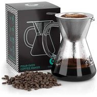 Pour Over Coffee Maker - Great Coffee Made Simple - 3 Cup Hand Drip Coffee Maker With Stainless Steel Filter - No Paper Filters Needed - By Coffee Gator