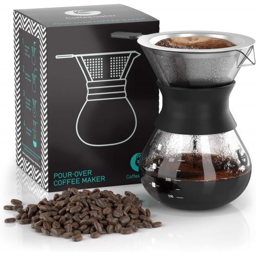  [아마존베스트]Coffee Gator Paperless Pour Over Coffee Dripper Brewer, 10.5oz, Black