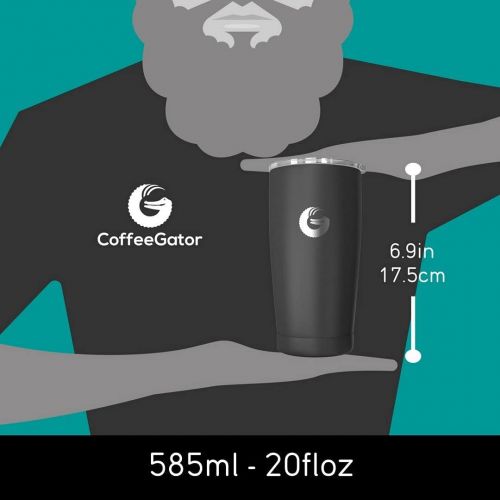  [아마존베스트]Pour Over Coffee Travel Mug - Coffee Gator all-in-one Travel Coffee Maker and Thermal Cup - Vacuum Insulated Stainless Steel Cup with Paperless Filter Dripper - 20oz - Gray