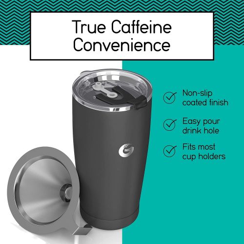  [아마존베스트]Pour Over Coffee Travel Mug - Coffee Gator all-in-one Travel Coffee Maker and Thermal Cup - Vacuum Insulated Stainless Steel Cup with Paperless Filter Dripper - 20oz - Gray