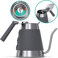 Coffee Gator Gooseneck Kettle with Thermometer - 52 oz Pour Over Coffee Kettle for All Stovetops w/ Precision Drip Spout