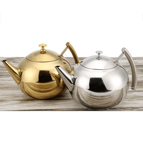  Coffee pot JXLBB Mirror Thick Stainless Steel Hotel Teapot With Strainer Coffee Teapot Induction Cooker Teapot Hotel Restaurant With Large Teapot (Capacity : 2L, Color : Gold)