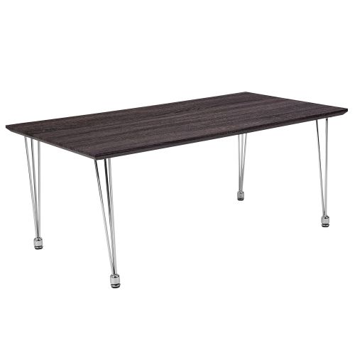  Coffee table Flash Furniture Georgetown Collection Charcoal Wood Grain Finish Coffee Table with Chrome Legs