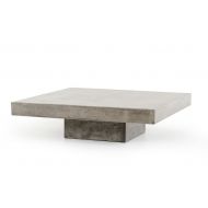 Coffee table Limari Home Ellis Collection Modern Style Concrete Living Room Coffee Table, 12 Tall, Grey