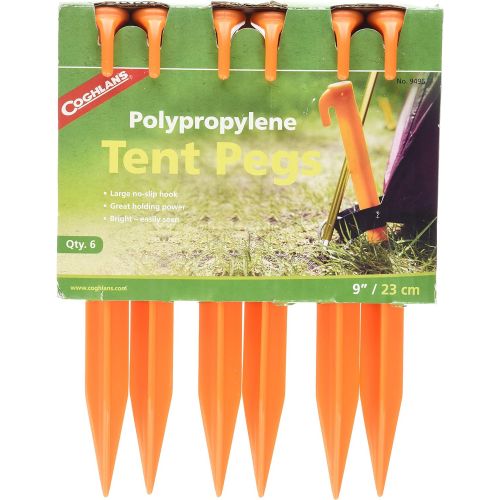  [아마존베스트]Coghlans 9-Inch Polypropylene Tent Pegs, 6-Pack