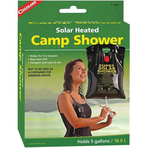  Coghlans Solar Heated Camp Shower, 5-Gallon, Black