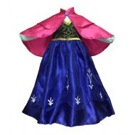 Cokos+Box Anna Dress Costume with Double Layer Frozen Princess Cape Cloak