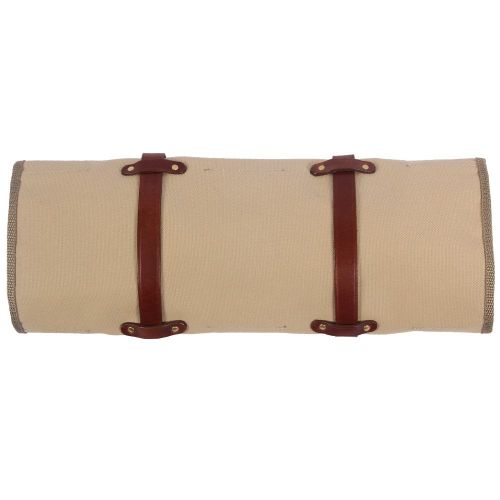  Col. Littleton Leather and Canvas Tie Case Travel Holder Brown USA Made No. 12