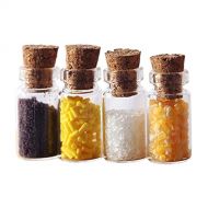 Colcolo 4pcs 1:6 1:12 Mini Tiny Glass Jars Miniature Bottles Grinder for Seasoning Spice Dollhouse Kitchen Food Accessories - B