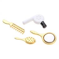 Colcolo 1/12 Dollhouse Miniature Practical Bathroom Accessories Comb Hair Dryer