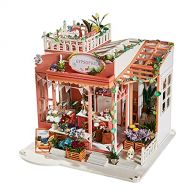 Colcolo Dollhouse DIY Miniature Flower Shop Set Wooden Doll Houses Miniature Dollhouse Gifts for Boys Girls - Without Cover