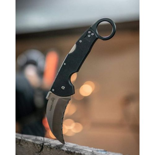  Cold Steel Tiger Claw Folding Tactical Knife 3 Karambit Carpenter CTS XHP Alloy Steel Blade G-10 Handle Black