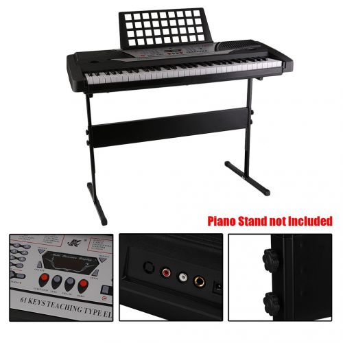  Electronic Organ by Coldcedar | 61-Key Portable Electronic Keyboard Electric Digital Piano w LED Display, Power Supply & Sheet Music Stand (MK-980)