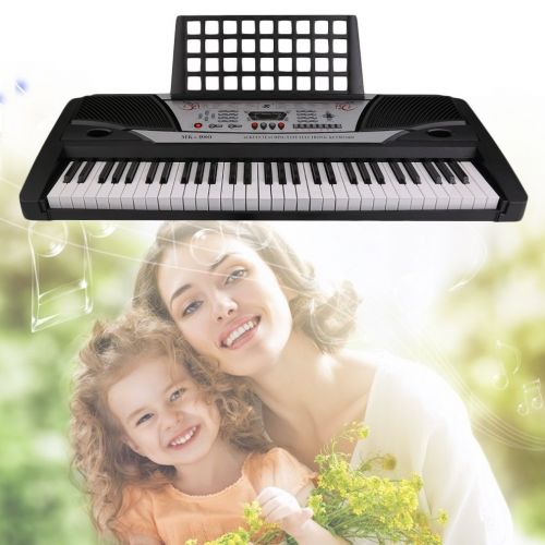  Electronic Organ by Coldcedar | 61-Key Portable Electronic Keyboard Electric Digital Piano w LED Display, Power Supply & Sheet Music Stand (MK-980)