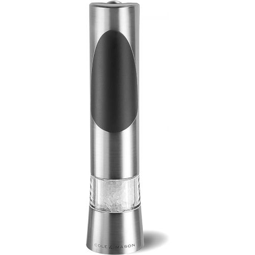  COLE & MASON Richmond Electric Salt and Pepper Grinder Set - Stainless Steel Electronic Mills Include Gift Box and Gourmet Precision Mechanisms