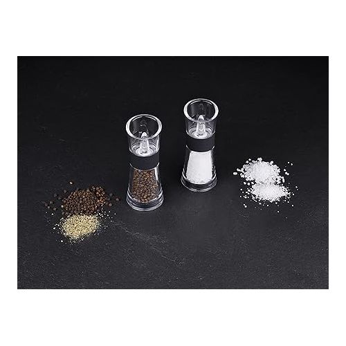  Cole and Mason Flip 180 Inverta Salt and Pepper Mill Gift Set - Manual salt and pepper grinders, 15 cm tall, in black