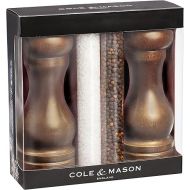 COLE & MASON Capstan Wood Salt and Pepper Grinder Gift Set - Wooden Mills Include Precision Mechanisms and Premium Sea Salt and Peppercorn Refills