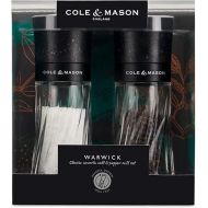 Cole & Mason H312103 Warwick Black Salt and Pepper Mill Set, Adjustable Grind, Acrylic, 150 mm, Gift Set, Includes 1 Salt Grinder and 1 Pepper Grinders