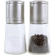 COLE & MASON Clifton Top Grinding Salt and Pepper Grinder Gift Set - Mills Include Precision Mechanisms and Premium Sea Salt and Peppercorns, Stainless Steel and Glass