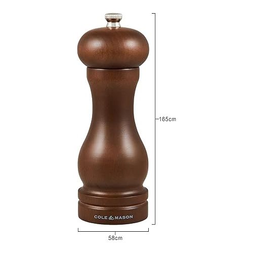  Cole & Mason Precision Grind Forest Capstan Salt Mill, Stained Beech Wood/Walnut, 16.5 cm