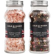Cole & Mason Luxury Gift Salt & Pepper Refill - Himalayan Pink Salt & Gourmet Peppercorns - Grinder Refills for Kitchen Accessories